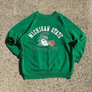 Vintage 80 1988 Michigan State University Spartans Rose Bowl Crewneck Sweatshirt